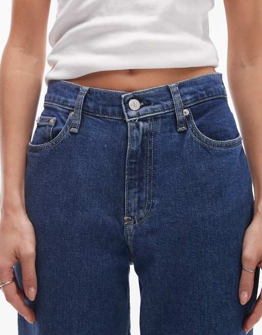 Calvin Klein Jeans – Ciemnoniebieskie jeansy mom fit, 5 z 5