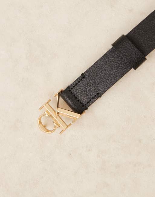 Calvin Klein Jeans - Cintura nera con fibbia a forma di logo , 2 di 3