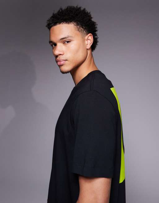 Calvin Klein Jeans circle backprint t-shirt in black and lime, 4 of 5