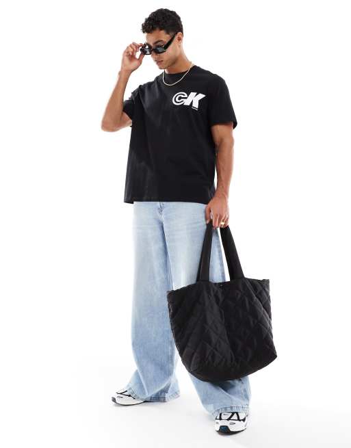 関税込み【  Jeans】bold ck backprint t-shirt Calvin Klein Jeans CK back print T-shirt in black | ASOS