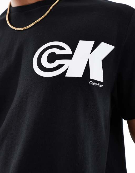 関税込み【  Jeans】bold ck backprint t-shirt Calvin Klein Jeans CK back print T-shirt in black | ASOS
