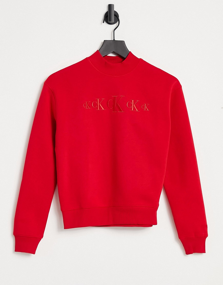 Calvin Klein Jeans CK embroidered sweatshirt in red