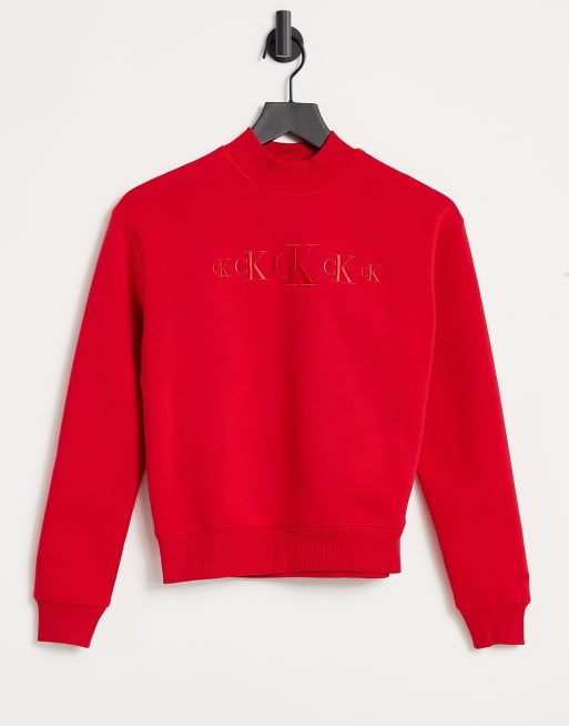 Red calvin klein clearance sweatshirt