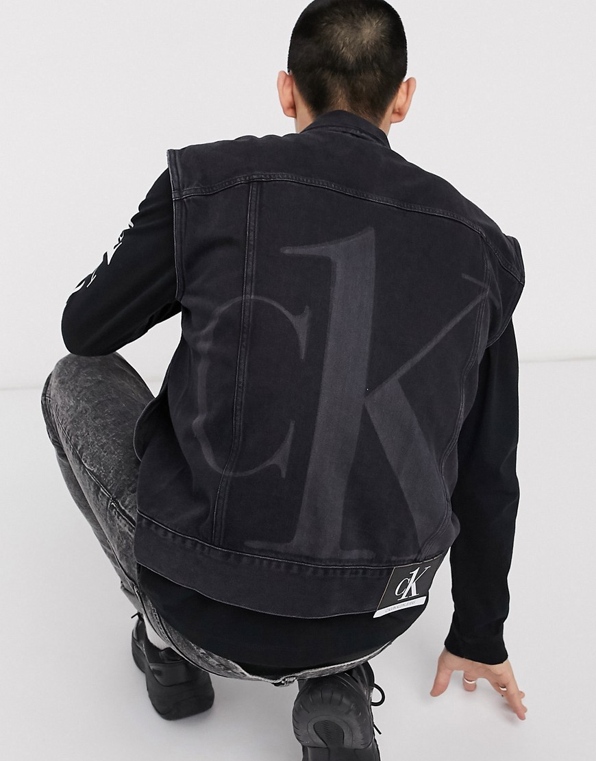 Calvin Klein Jeans CK1 Capsule oversized denim vest in black