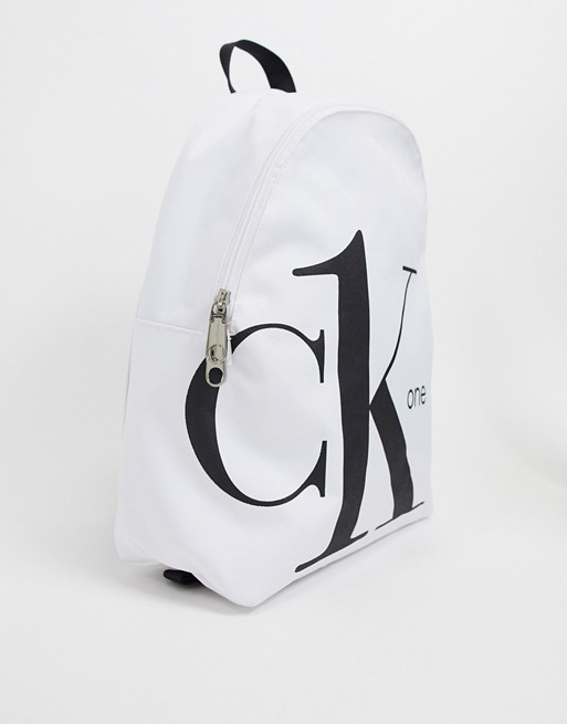Calvin Klein Jeans CK1 logo rucksack in white