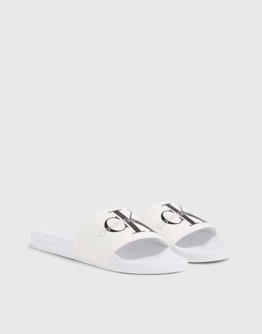 Calvin Klein Jeans - Claquettes à monogramme - Blanc 