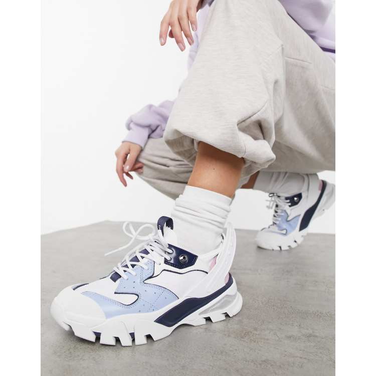 Calvin Klein Jeans Clarice Baskets chunky Blanc et bleu m lang