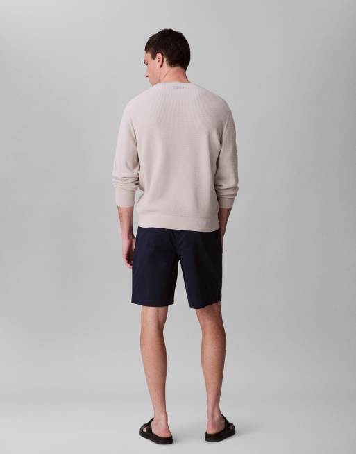 Calvin Klein Jeans classic cotton chino shorts in navy blue , 2 of 5