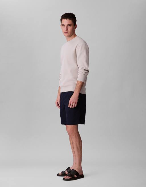 Calvin Klein Jeans classic cotton chino shorts in navy blue , 3 of 5