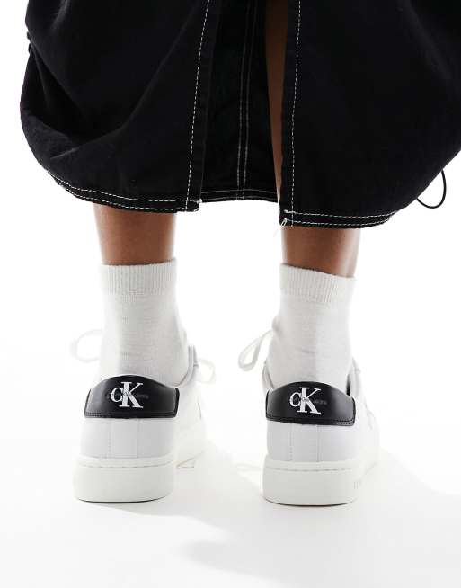 Calvin Klein Jeans classic cupsole lace up sneakers in multi