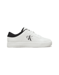 [Calvin Klein Jeans] Calvin Klein Jeans classic cupsole sneakers in white and black 40 Bright white/black