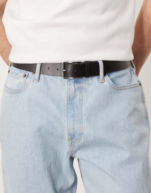 Calvin Klein Jeans – Classic – Czarny pasek skórzany
