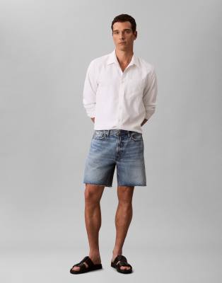 Calvin Klein Jeans classic denim shorts in mid wash blue - view 1