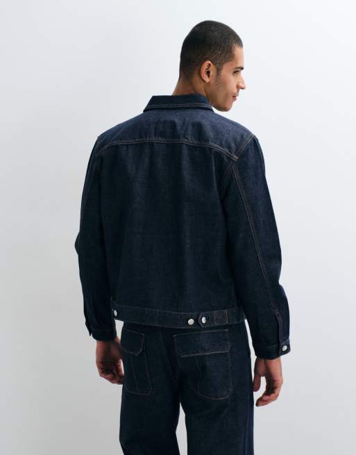Calvin Klein Jeans classic denim trucker jacket co-ord in indigo blue, 5 of 5