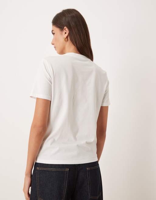 Calvin Klein Jeans classic fit Monologo t-shirt in white, 4 of 4