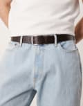 [Calvin Klein Jeans] Calvin Klein Jeans classic leather belt in brown 100 cm Bitter Brown/Antique