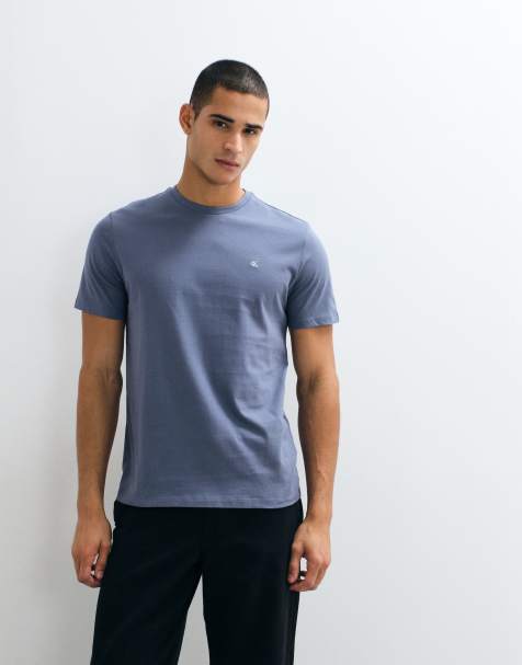 Calvin Klein Jeans classic monogram t-shirt in blue - view 1