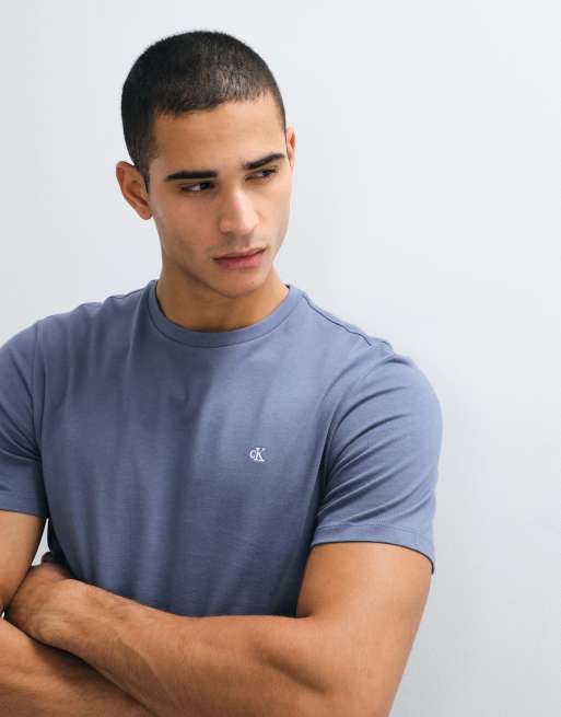 Calvin Klein Jeans classic monogram t-shirt in blue, 2 of 5