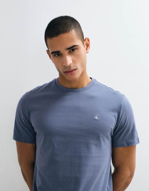 Calvin Klein Jeans classic monogram t-shirt in blue, 5 of 5