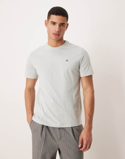 Calvin Klein Jeans classic monogram t-shirt in light grey - view 1