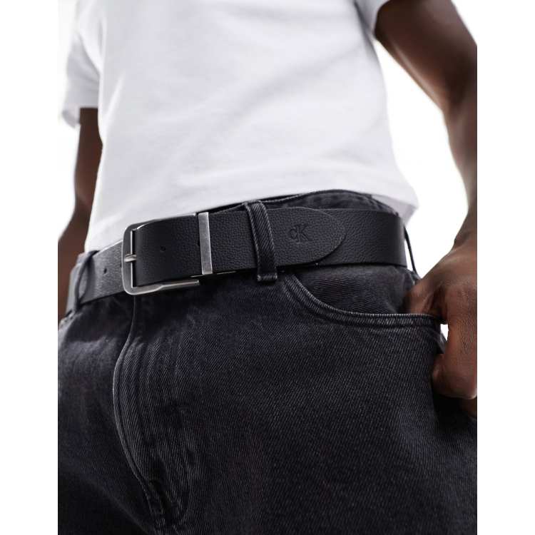 Leather ck shop buckle belt