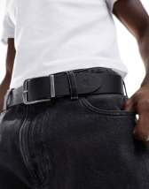 french Connection FCUK Logo reversible belt in black | ASOS