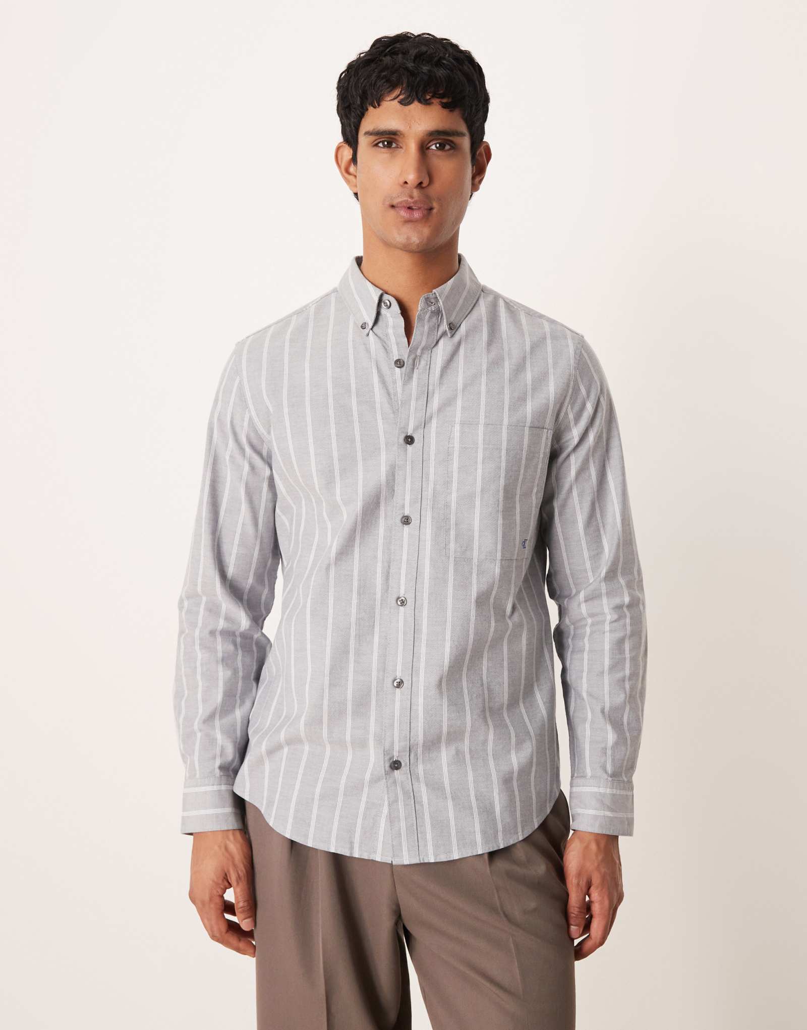 Классическая оксфордская рубашка в полоску синего цвета от Calvin Klein Jeans