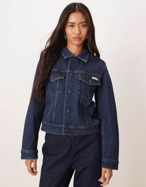 Calvin Klein Jeans classic trucker denim jacket in dark blue