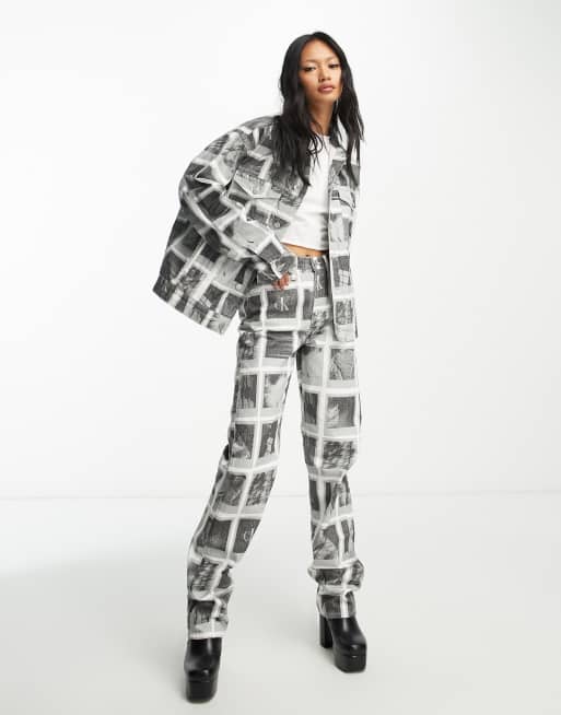 Calvin Klein Jeans co-ord genderless denim jacket in photo print 