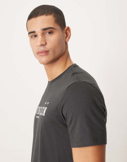 Calvin Klein Jeans collegiate graphic t-shirt in black, 4 of 5