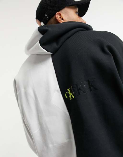 Calvin klein hoodie on sale black and white