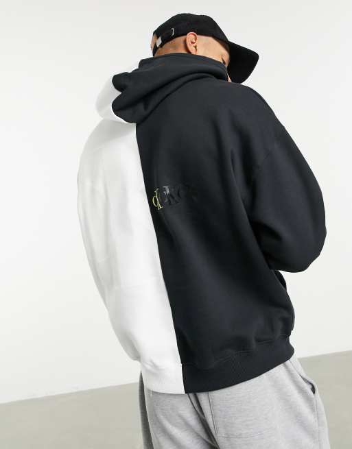 Black and white calvin klein deals hoodie