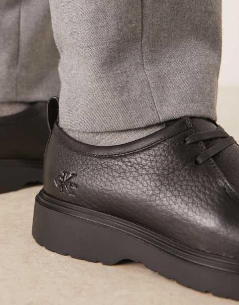 Calvin Klein Jeans – Combat – Sznurowane czarne buty ze skóry - view 1