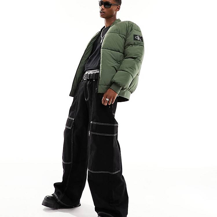 Calvin Klein Jeans commercial bomber jacket in thyme green | ASOS | Übergangsjacken