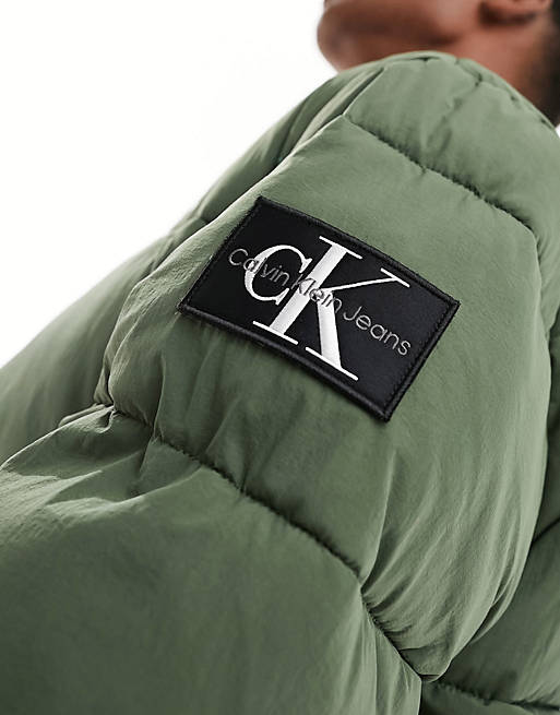 Calvin Klein Jeans commercial bomber jacket in thyme green