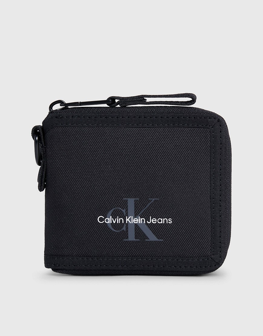 Calvin Klein Jeans Compact RFID Zip Around Wallet in Black