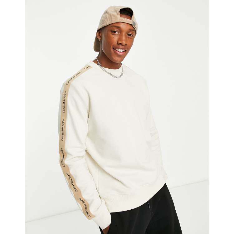 contrast sweatshirt Calvin KLEIN K60K610014 stone Cra-wallonieShops | neck Saffiano CALVIN Jeans Ck in Pouch na crew Black BAX Etui Must Ck telefon | tape Phone Klein