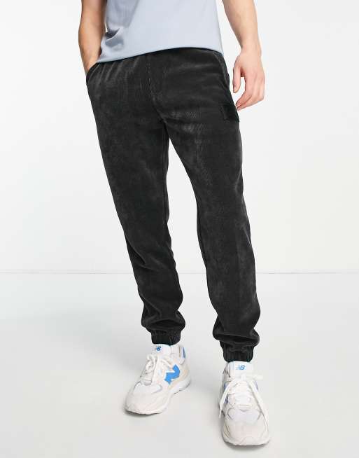 Calvin Klein Jeans corduroy trackies in black, 3 of 4