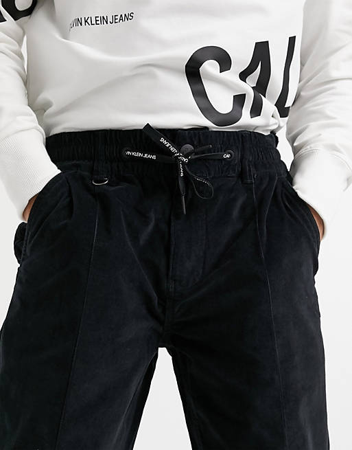 Calvin Klein Jeans corduroy trousers in black | ASOS
