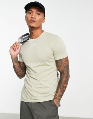 Calvin Klein Jeans cotton blend stacked logo t-shirt in stone