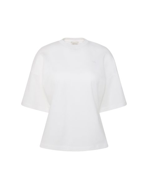 Calvin Klein Jeans Cotton cinched waist t-shirt in bright white - view 1