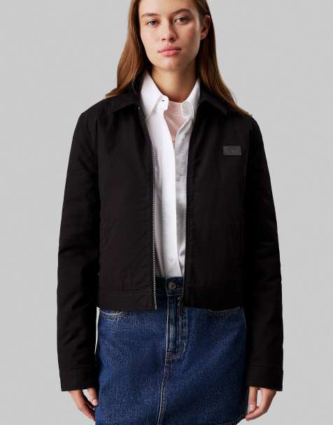 Calvin Klein Jeans Cotton zip up jacket in ck black - view 1