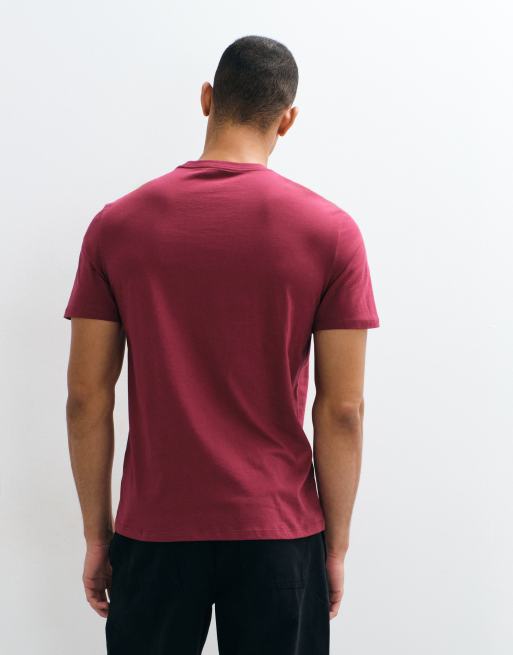 Calvin Klein Jeans crest centre graphic t-shirt in burgundy, 3 of 5