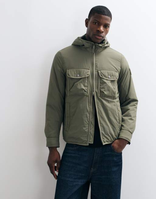 Calvin Klein Jeans crinkle nylon jacket in khaki, 2 of 5