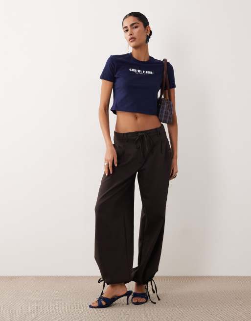 Calvin Klein Jeans cropped baby tee in navy, 2 of 4