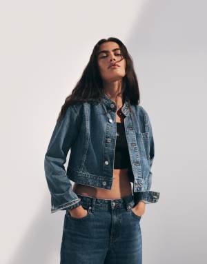 Calvin Klein Jeans cropped denim jacket in blue