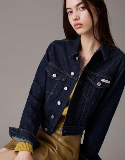 Calvin Klein Jeans – Cropped-Jeansjacke in Rinse-Waschung im 90er