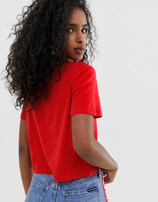 Calvin Klein Jeans cropped logo t shirt