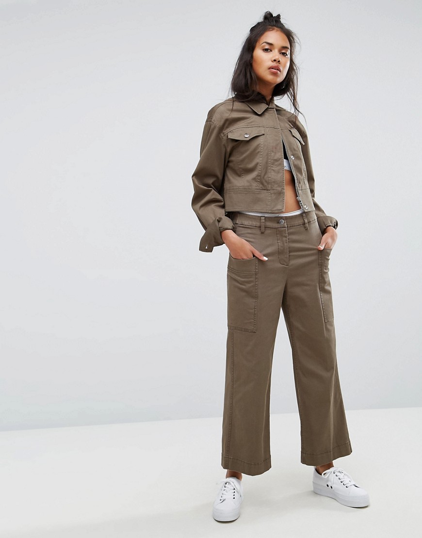 Calvin Klein Jeans - Culotte met wijde pijpen-Groen