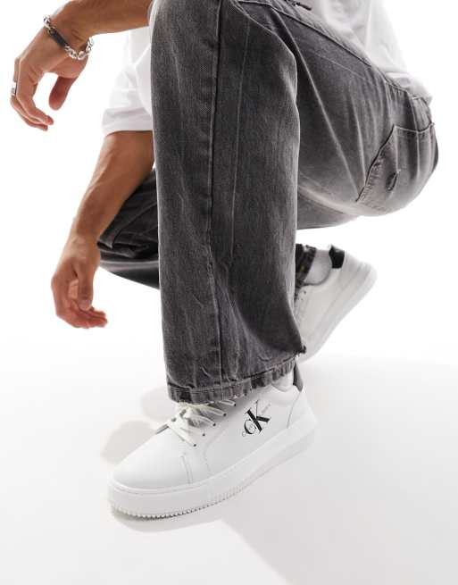 Mens white sale trainers with jeans